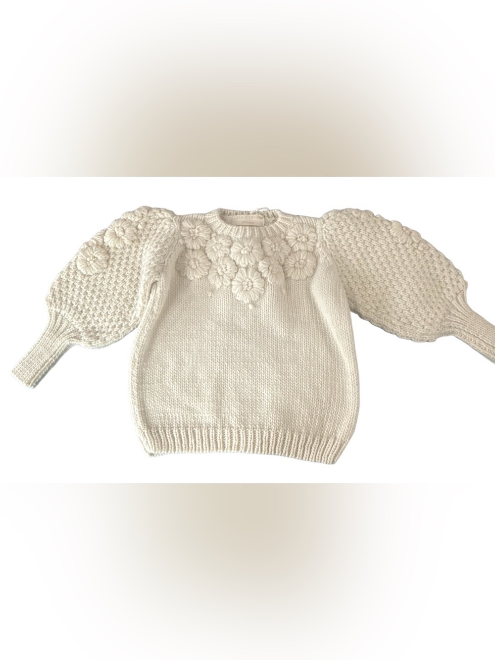 Ulla Johnson Girls Capri Sweater Cream 100%Merino Wool NWT size 4T